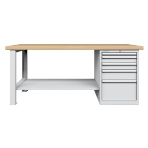 BANCO LAVORO CON 5 CASSETTI CON RIPIANO PROFESSIONALE 2000 x 750 mm portata 800 KG. 2