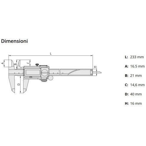 Mitutoyo 500-706-20 Calibro digitale professionale impermeabile IP67 ABS 0-150mm, Blade Pronta Consegna 24h