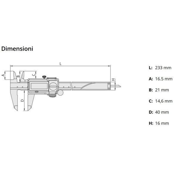 Mitutoyo 500-706-20 Calibro digitale professionale impermeabile IP67 ABS 0-150mm, Blade Pronta Consegna 24h