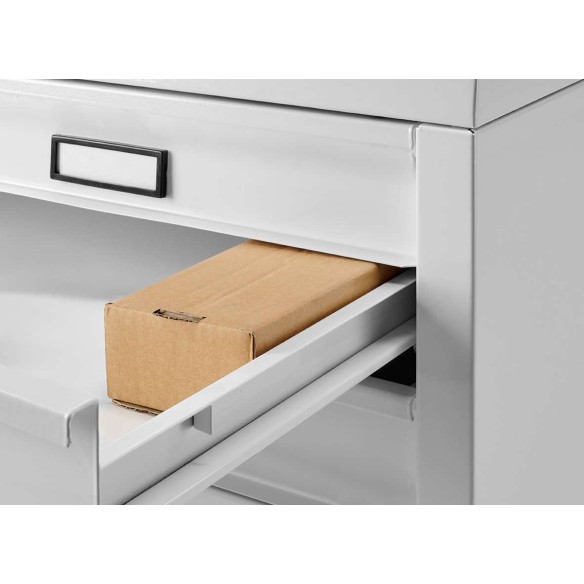 Cassettiera PRO XL A1 8 Cassetti Altezza Maggiorata 12cm Porta Disegni Reperti Bianco CAM orizzontale cm 116x75,5x124.5h