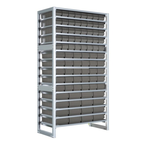Scaffale Porta Minuteria profondità 625mm compreso di 86 contenitori RK - 1100x625x1997mm uso professionale