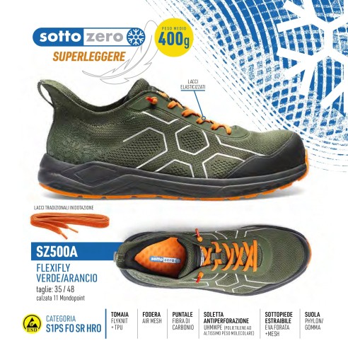 Scarpe Sottozero Flexifly Wave-in Verde/Arancio An