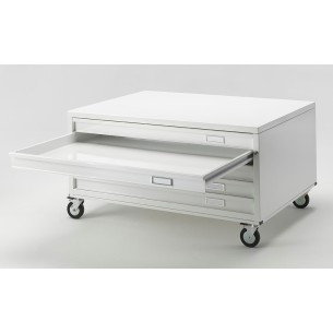OUTLET x piccola ammaccatura Cassettiera ECO A0 5 Cassetti con RUOTE Portadisegni Bianco componibile orizzontale cm 144x96x58h