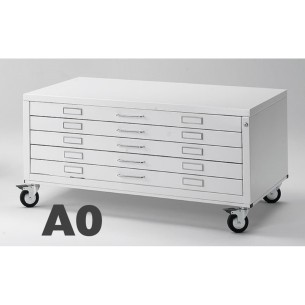 OUTLET Cassettiera Portadisegni PREMIUM con RUOTE 5 Cassetti A0 CON PICCOLA AMMACCATURA