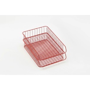 Porta documenti A4 in acciaio rosso | Organizer ufficio 2
