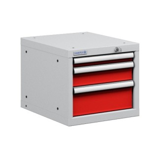 CASSETTIERA METALLO INDUSTRIALE OFFICINA 18 X 27 Eh (L 411 x P 572 x H 383) 3 CASSETTI ESTRAZIONE 90 - 100% 2