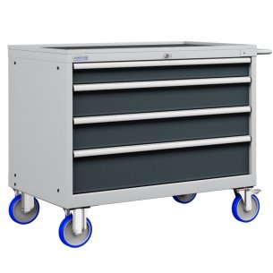 CASSETTIERA CARRELLO METALLO INDUSTRIALE OFFICINA 54 X 36 Eh (L 1023 x P 725 x H 914) 4 CASSETTI