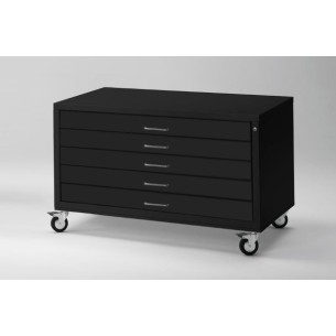 OUTLET Cassettiera metallica A1 nera RAL 9005 con 