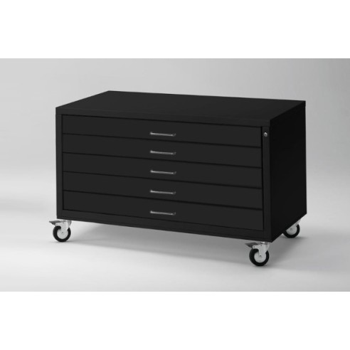 OUTLET Cassettiera metallica A1 nera RAL 9005 con 