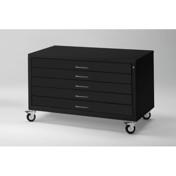 OUTLET Cassettiera metallica A1 nera RAL 9005 con 