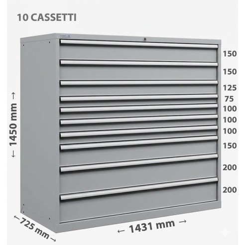 CASSETTIERA METALLO METALLO INDUSTRIALE OFFICINA 7