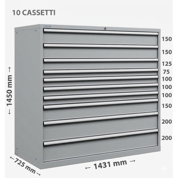CASSETTIERA METALLO METALLO INDUSTRIALE OFFICINA 7