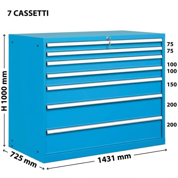 CASSETTIERA METALLO METALLO INDUSTRIALE OFFICINA 78 X 36 Eh (L 1431 x 