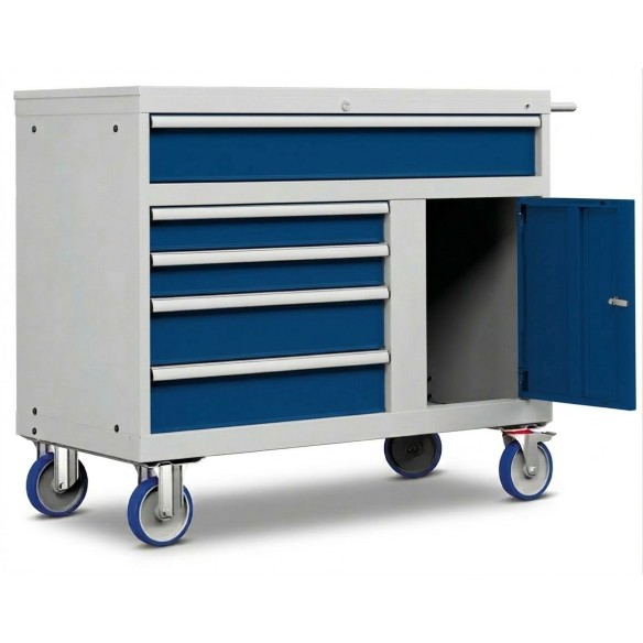 Carrello porta utensili 64x27 Eh con anta e 5 cass