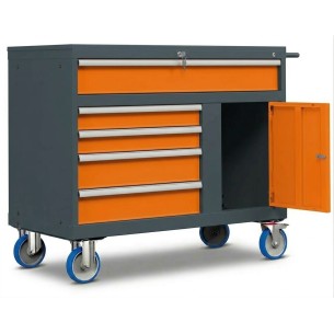 Carrello porta utensili 64x27 Eh con anta e 5 cass