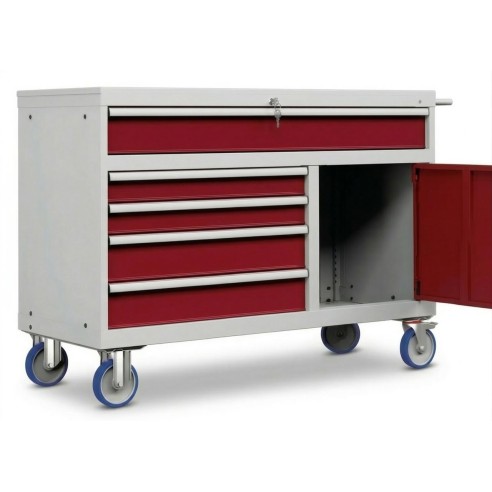 Carrello porta utensili 78x27 Eh con anta e 5 cass