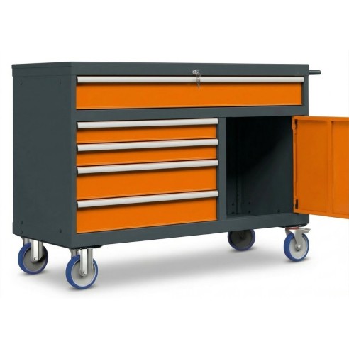 Carrello porta utensili 78x27 Eh con anta e 5 cass
