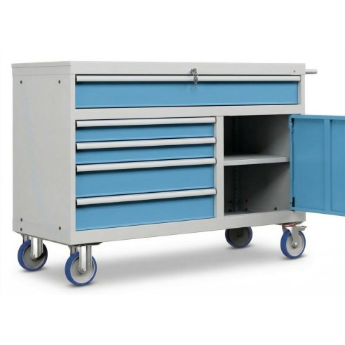 Carrello porta utensili 78x27 Eh con anta e 5 cass