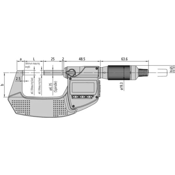 Mitutoyo 293-141-40 Micrometro digitale IP65 QuantuMike 25-50 mm, con uscita bidirezionale