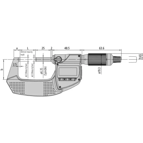 Mitutoyo 293-142-40 Micrometro digitale IP65 QuantuMike 50-75 mm, con uscita bidirezionale