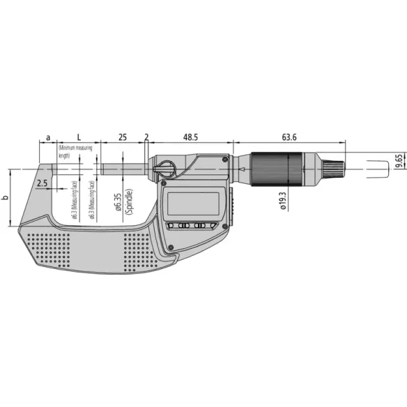 Mitutoyo 293-142-40 Micrometro digitale IP65 QuantuMike 50-75 mm, con uscita bidirezionale