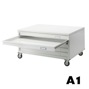 Cassettiera PRO A1 5 Cassetti con RUOTE Portadisegni Bianco componibile orizzontale cm 116x75,5x58h