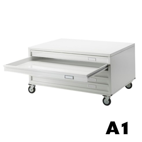 Cassettiera PRO A1 5 Cassetti con RUOTE Portadisegni Bianco componibile orizzontale cm 116x75,5x58h