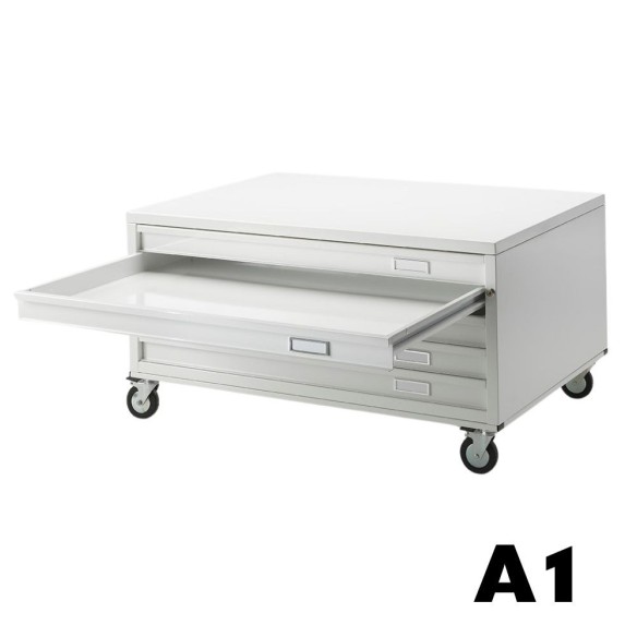 Cassettiera PRO A1 5 Cassetti con RUOTE Portadisegni Bianco componibile orizzontale cm 116x75,5x58h