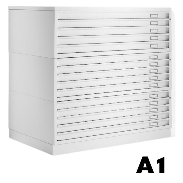 Cassettiera Portadisegni PRO A1 15 Cassetti Portadisegni Bianco componibile orizzontale Esterno cm116x75,5x135h