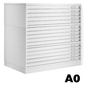 Cassettiera Portadisegni PRO A0 15 Cassetti Portadisegni Bianco componibile orizzontale cm Esterno cm 144x96x135h
