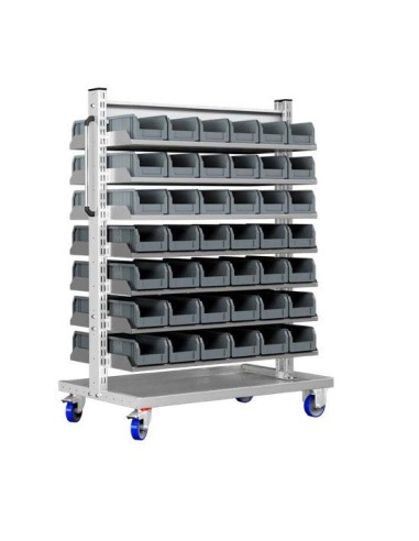 Carrello con 84 contenitori a bocca di lupo professionale