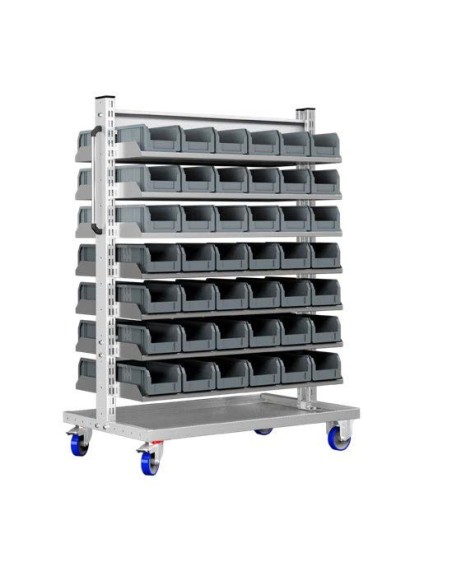 Carrello con 84 contenitori a bocca di lupo professionale