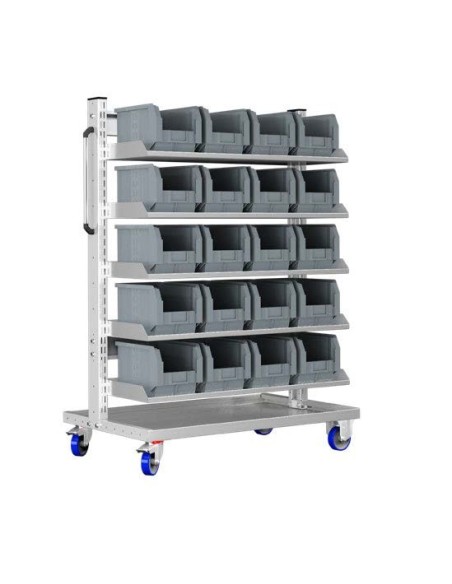 Carrello con 20 contenitori a bocca di lupo professionale