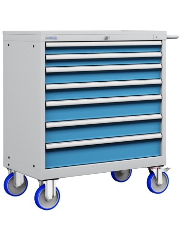CASSETTIERA CARRELLO METALLO INDUSTRIALE OFFICINA 54 X 27 Eh (L 1023 x P 572 x H 1064) 8 CASSETTI ESTRAZIONE 100%