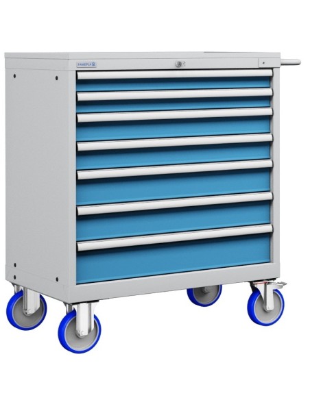 CASSETTIERA CARRELLO METALLO INDUSTRIALE OFFICINA 54 X 27 Eh (L 1023 x P 572 x H 1064) 8 CASSETTI ESTRAZIONE 100%