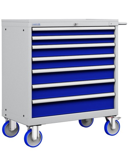 CASSETTIERA CARRELLO METALLO INDUSTRIALE OFFICINA 54 X 27 Eh (L 1023 x P 572 x H 1064) 8 CASSETTI ESTRAZIONE 100%
