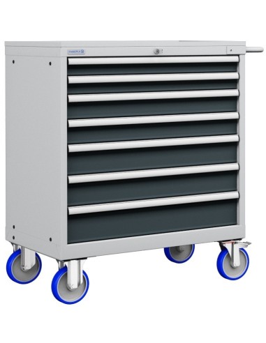 CASSETTIERA CARRELLO METALLO INDUSTRIALE OFFICINA 54 X 27 Eh (L 1023 x P 572 x H 1064) 8 CASSETTI ESTRAZIONE 100%