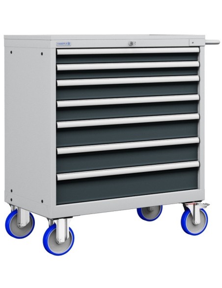 CASSETTIERA CARRELLO METALLO INDUSTRIALE OFFICINA 54 X 27 Eh (L 1023 x P 572 x H 1064) 8 CASSETTI ESTRAZIONE 100%