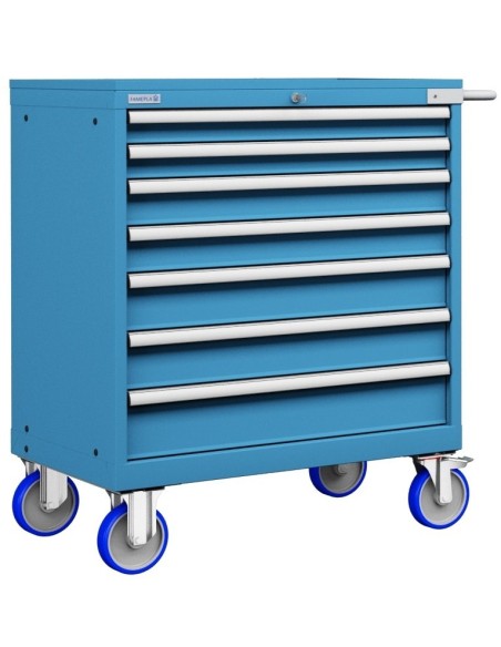 CASSETTIERA CARRELLO METALLO INDUSTRIALE OFFICINA 54 X 27 Eh (L 1023 x P 572 x H 1064) 8 CASSETTI ESTRAZIONE 100%