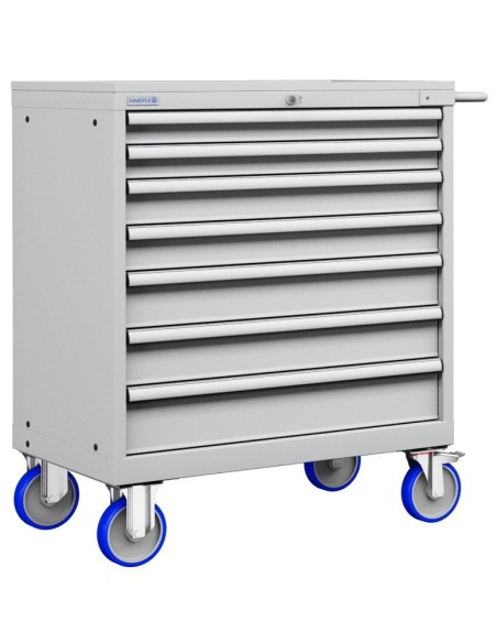 CASSETTIERA CARRELLO METALLO INDUSTRIALE OFFICINA 54 X 27 Eh (L 1023 x P 572 x H 1064) 8 CASSETTI ESTRAZIONE 100%