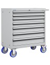 CASSETTIERA CARRELLO METALLO INDUSTRIALE OFFICINA 54 X 27 Eh (L 1023 x P 572 x H 1064) 8 CASSETTI ESTRAZIONE 100%