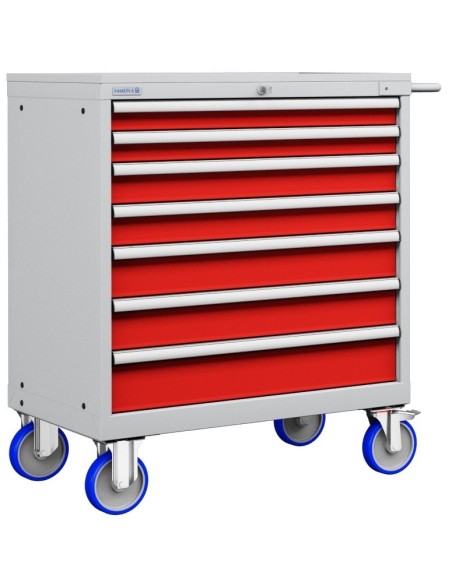 CASSETTIERA CARRELLO METALLO INDUSTRIALE OFFICINA 54 X 27 Eh (L 1023 x P 572 x H 1064) 8 CASSETTI ESTRAZIONE 100%