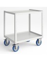 Carrello 2 piani  886x632x823h mm 360kg in lamiera per trasporto materiale con ruote freno e maniglione