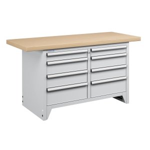Banco da lavoro professionale con 8 cassetti 1500 x 750 x 840h mm PROFESSIONALE portata 800 kg.