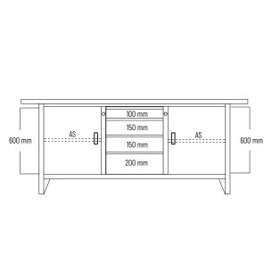 Banco da lavoro professionale con 4 cassetti e 2 ante 2000 x 750 x 840h mm PROFESSIONALE portata 800 kg. 2