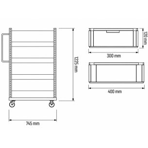 Carrello porta contenitori professionale con 8 contenitori 2