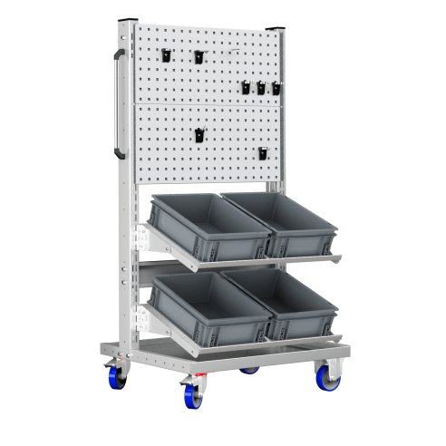 Parete porta attrezzi Famepla 1438 mm con 2 pannelli forati e 4 contenitori + 15 Ganci Omaggio