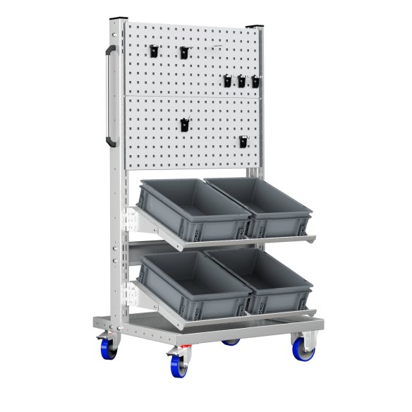 Parete porta attrezzi Famepla 1438 mm con 2 pannelli forati e 4 contenitori + 15 Ganci Omaggio