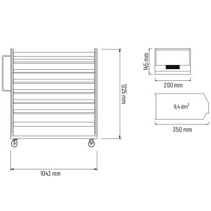 Carrello porta minuteria con 28 contenitori a bocca di lupo 2