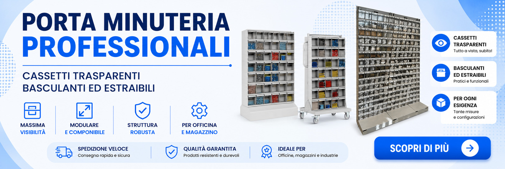 Scaffali porta minuteria
